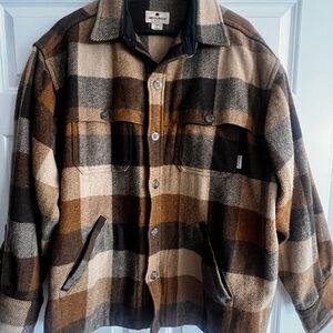 Woolrich Plaid Shirt Jacket - Brown and Black